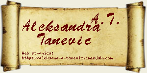 Aleksandra Tanević vizit kartica
